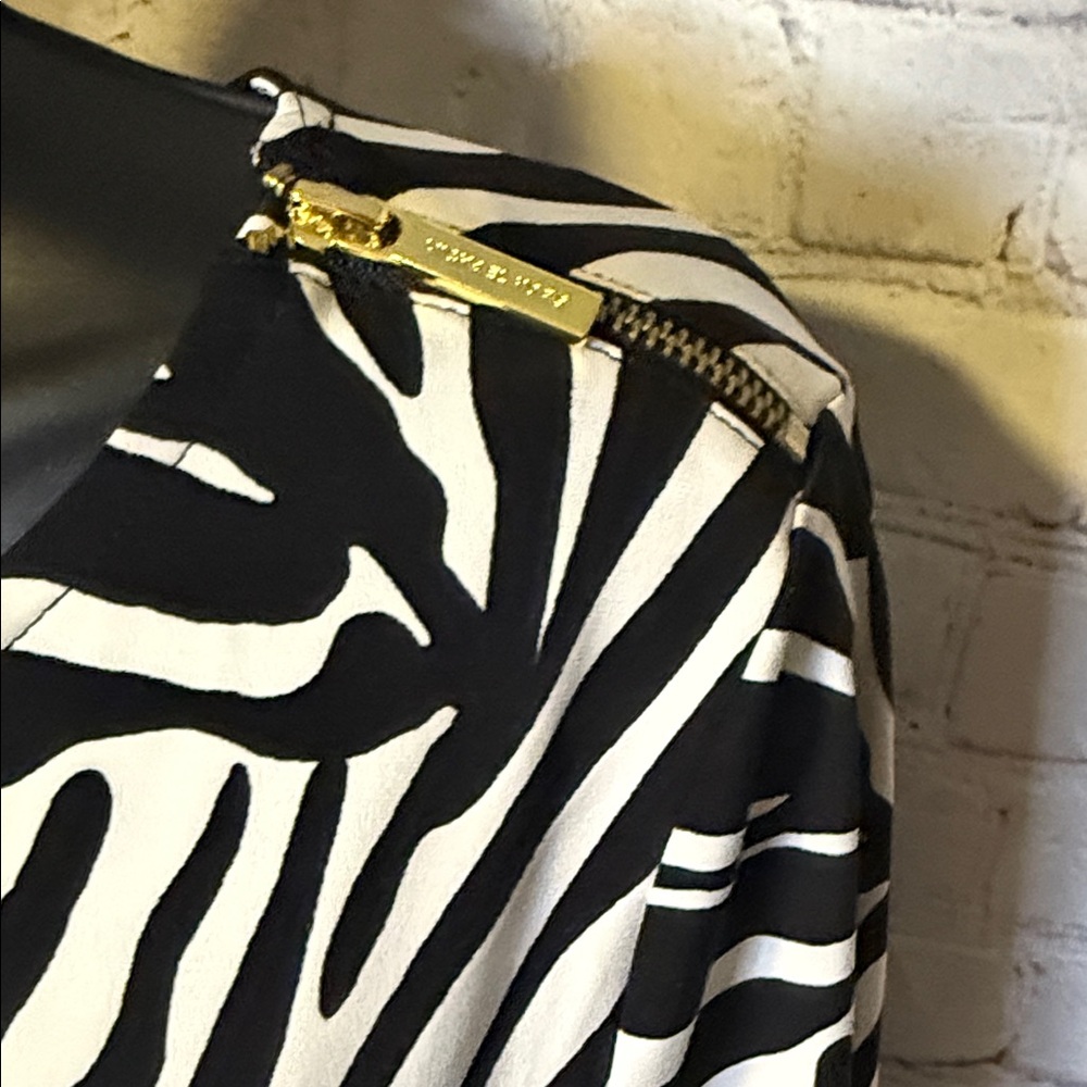MICHAEL Michael Kors Black and White Zebra Print Mini Dress - Picture 4 of 14
